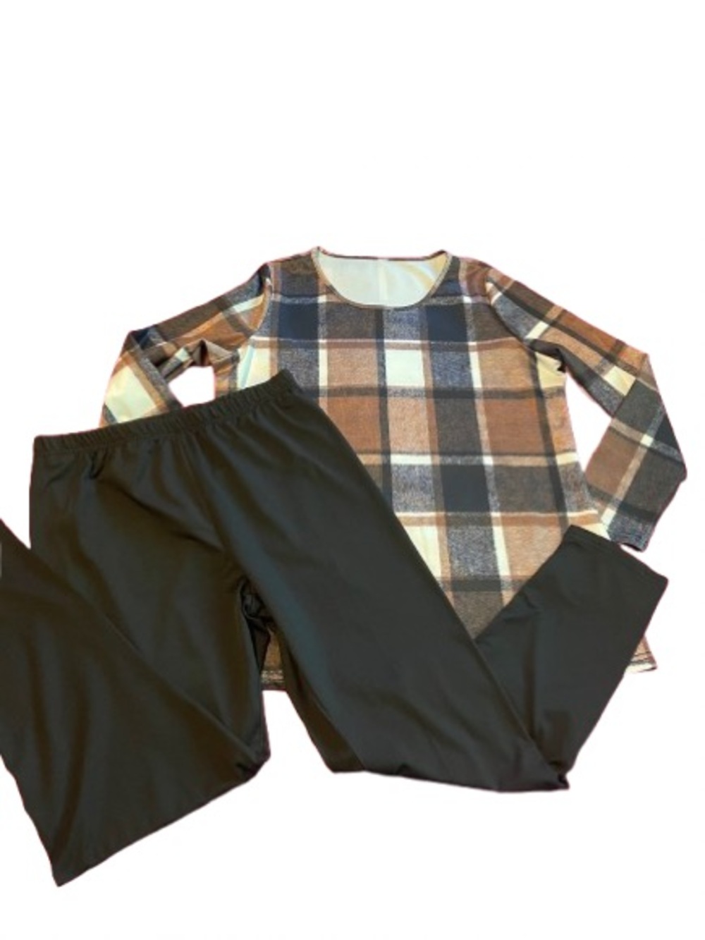 2-piece Pajama Lounge Set Women’s L Brown Black White